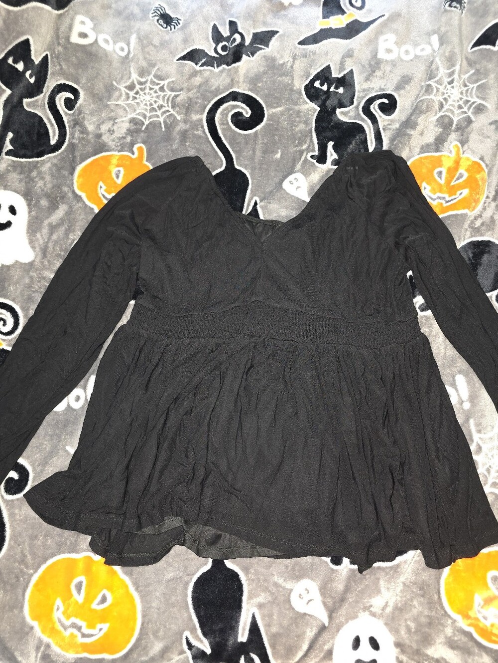 Torrid Black Long Sleeve V-neck Mesh Top Size 2